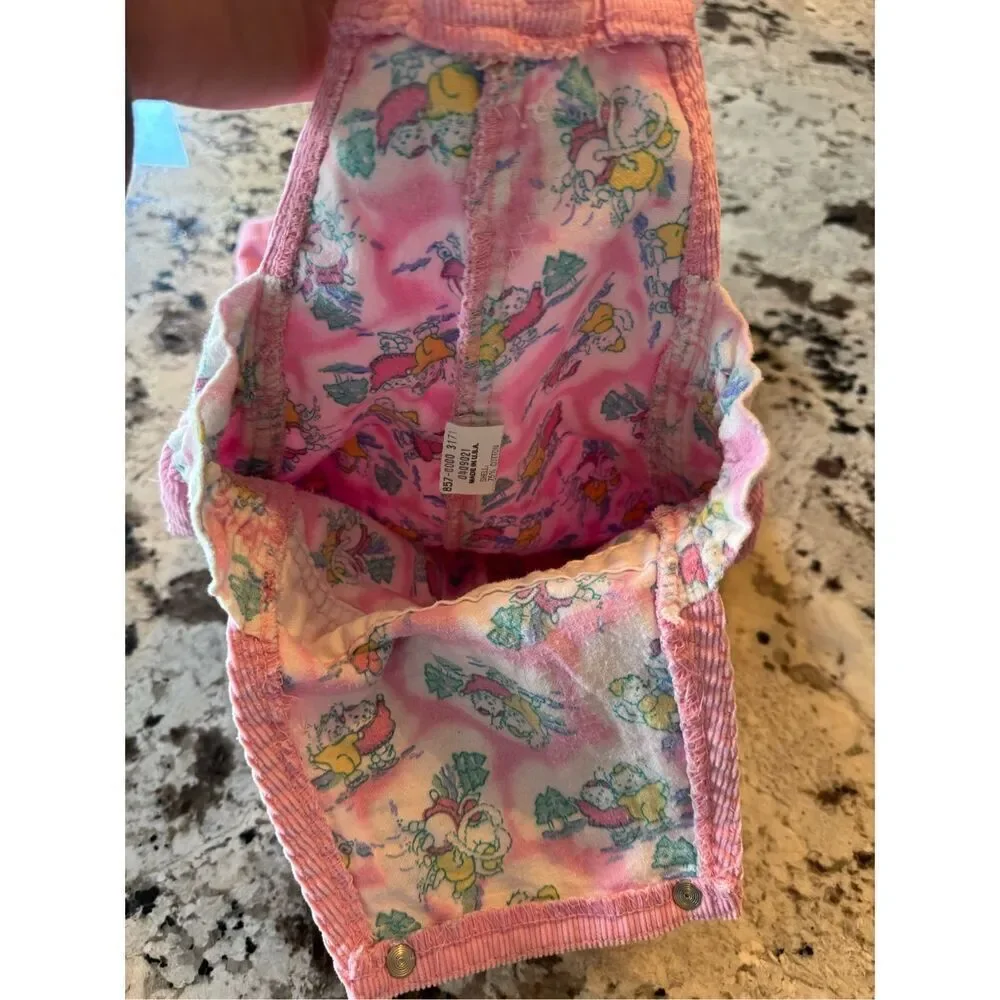 Oshkosh B’gosh Vintage Pink Corduroy Overalls Vestbak Cotton Blend 12 Months